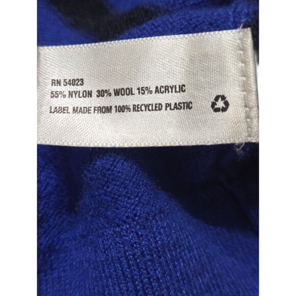 Gap Striped Sequin Round Neck Cardigan Sweater Wool Blend Blue Black XL F16.1 - Picture 8 of 9